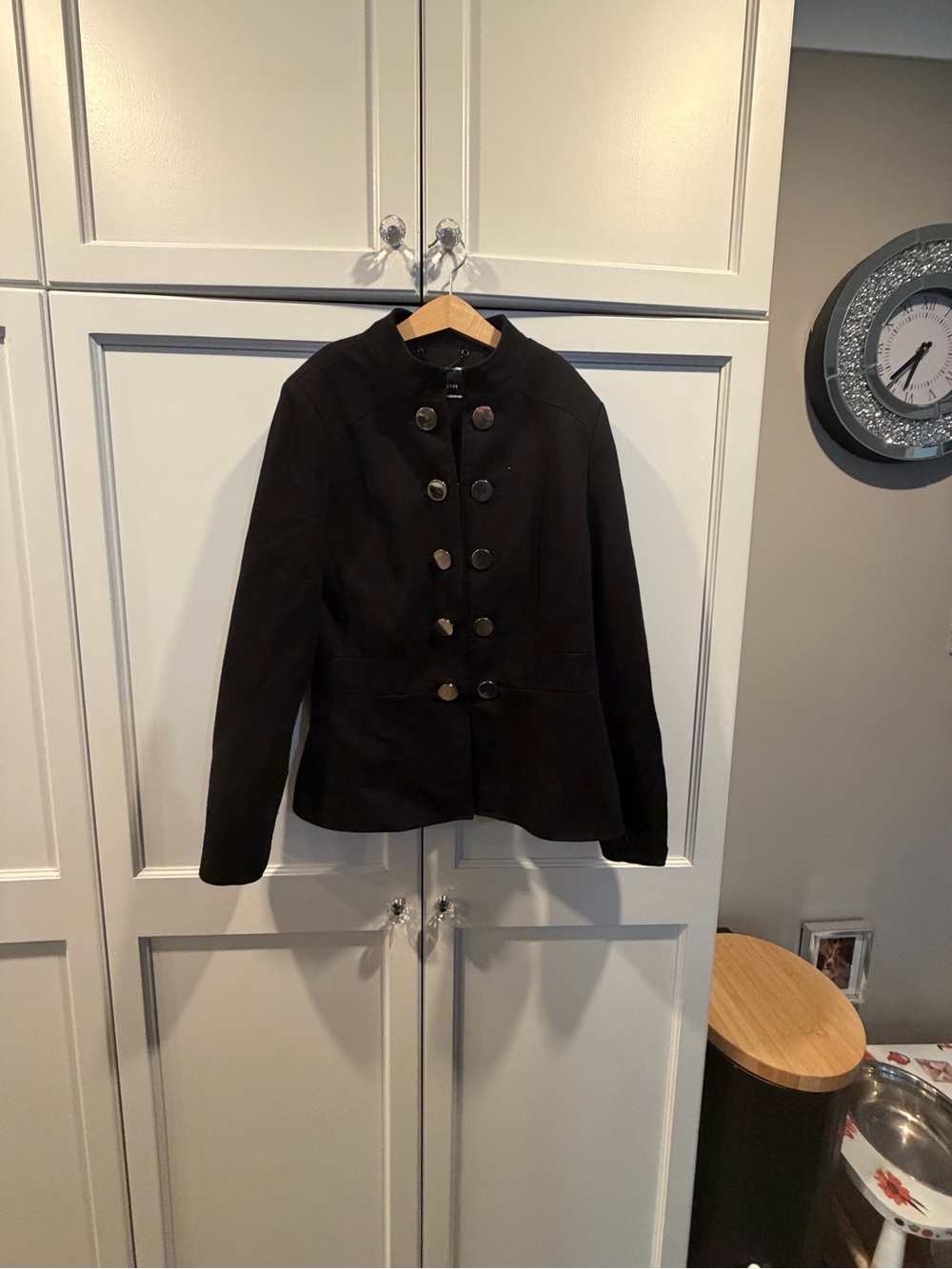 Women’s Black Military-Style Button Jacket